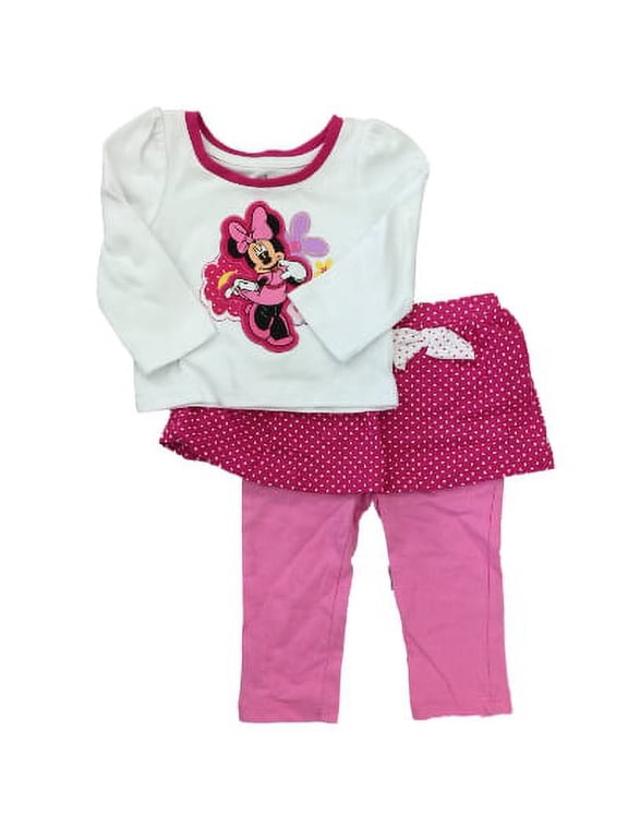Infant Girls Minnie Mouse Floral Daisy Polka Dot Legging Outfit