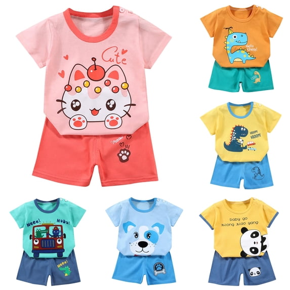 Infant Girls Outfit Ant Short Sleeve Unique Everyday Lovely Summer for Girls Soft Breathable Shorts Set