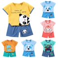 thumbnail image 1 of Infant Girls Outfit Ant Short Sleeve Unique Everyday Lovely Summer for Girls Soft Breathable Shorts Set, 1 of 3
