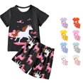 thumbnail image 1 of Infant Girls Outfit Cartoon Short Sleeve Casual Sporty Modern Comfortable Daily Summer for Girls Shorts Set, 1 of 5