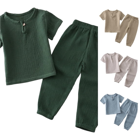 Infant Girls Outfit Short Sleeve Casual Light Little Home Graceful Summer for Girls Wide Leg Pants Set