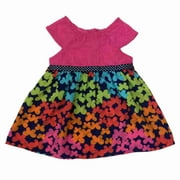 Infant Girls Pink & Blue Butterfly Print Sun Dress Baby Sundress 24 Months