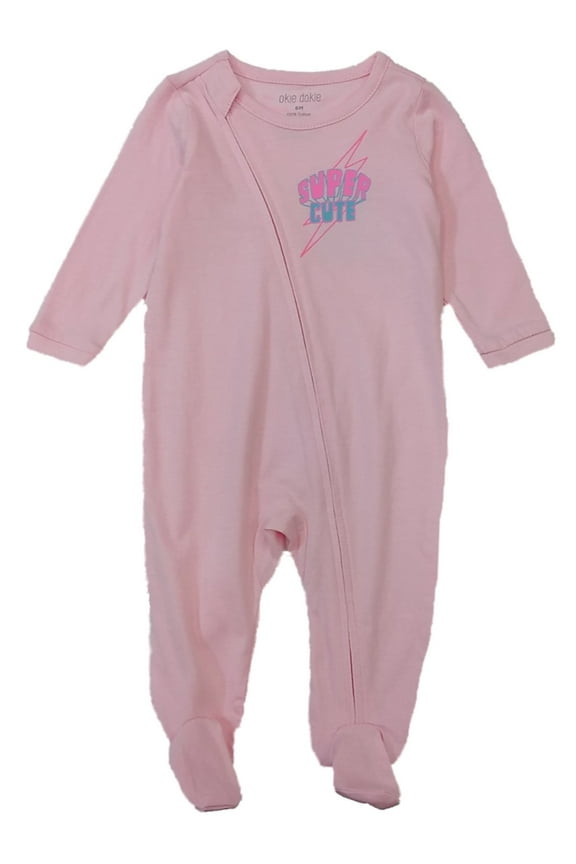 Infant Girls Pink Super Cute Sleeper Cotton Superhero Footie Pajamas 6m