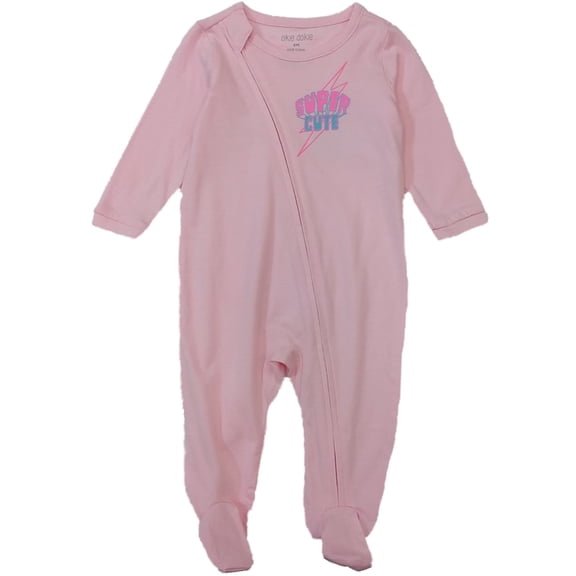 Infant Girls Pink Super Cute Sleeper Cotton Superhero Footie Pajamas 9m