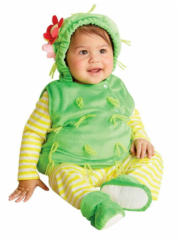 Infant Girls Plush Green Cactus Flower Baby Halloween Costume 12-18m