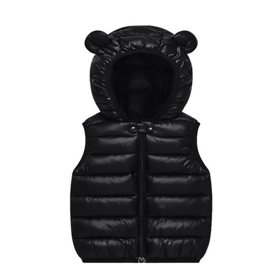 Girls Puffer Vest Hooded Bear Ear Lightweight Sleeveless Outerwear Vests Winter Vest Toddler Girl Clothes 6-12 Months