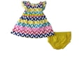 thumbnail image 1 of Infant Girls Rainbow Chevron Outfit 2 Piece Diaper Cover & Dress Outfit NB, 1 of 1