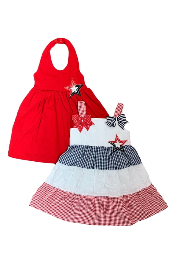 Infant Girls Red White & Blue Patriotic Sundresses 2PK Dress 24M