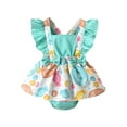 thumbnail image 1 of Girls Ruffles Fly Sleeve Prints Romper Bodysuits Dress Soft Dailywear 3-6 Months, 1 of 6