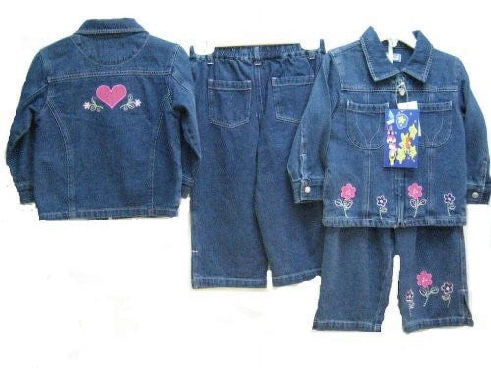 Infant Girls Size 24M, Cotton Denim Embroidery Jacket 2-PC Sets. * 1 Unit Sets Pack * - image 1 of 1