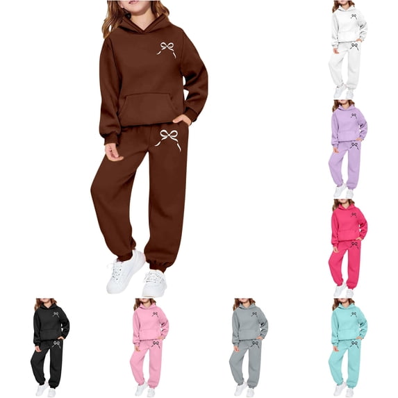 Infant Girls Suit Printed Hooded Casual Hood Fantastic Breathable Daily for Girls Soft Kids Outfit Pants Set
