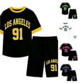 thumbnail image 1 of Infant Girls Suit Printed Short Sleeve Casual Quality Outdoor Cozy Summer for Girls Active Shorts Set, 1 of 4
