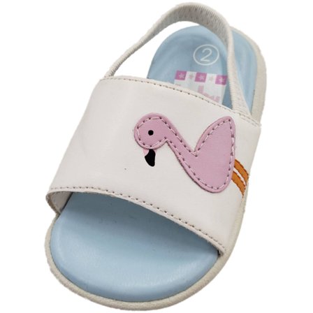 Infant Girls White Flamingo Slip-On Sandals Summer Baby Shoes 2
