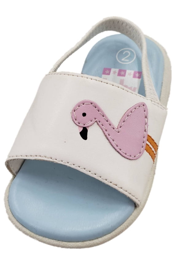 Infant Girls White Flamingo Slip-On Sandals Summer Baby Shoes 2