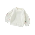 thumbnail image 1 of Infant Girls Winter Sweater Casual Crew Neck Long Sleeve Flower Pattern Knit Pullovers Tops, 1 of 5