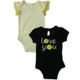 thumbnail image 1 of Infant Girls Yellow White Love You Daisy Single Bodysuit 2-PC Outfit, 1 of 1