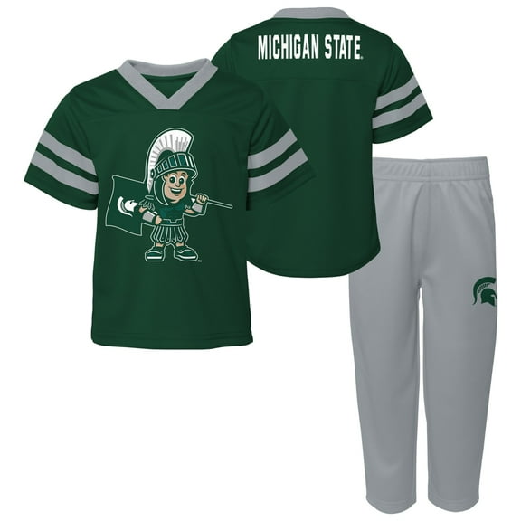 Infant Green Michigan State Spartans Two-Piece Red Zone Jersey & Pants Set