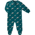 thumbnail image 1 of Infant Green Philadelphia Eagles Allover Print Raglan Full-Zip Sleeper, 1 of 1
