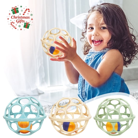 Infant Hand Grasping Ball Toys for 0-6-12 Months, Baby Soothing Rattle, Early Education Grip Training Toy, Sensory Development Ball for Babies, Easy Grip Rattle Ball for Fine Motor Skills