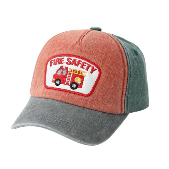 Infant Hat Adjustable Fire Truck Color Splicing Baseball Cap For Kids Outdoor Play Children Cap