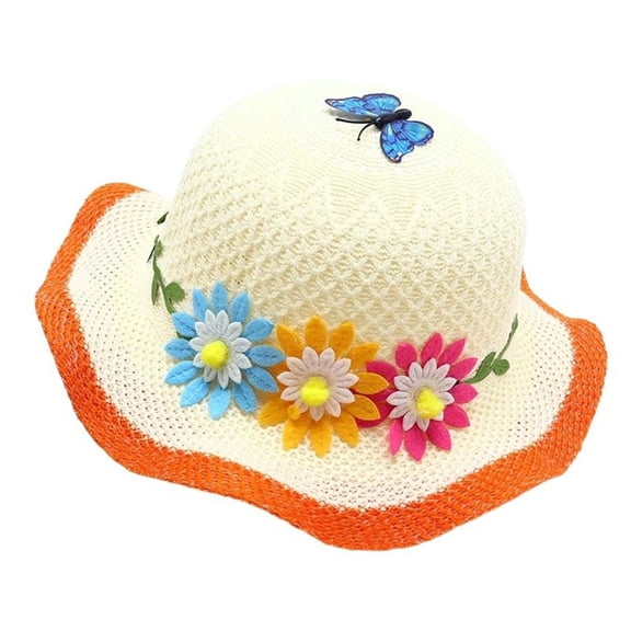 Infant Hat Sunflower And Bow Decoration Lightweight Breathable Brim Summer Beach Hat For Outdoor Play Travel Baby Bonnet