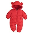 thumbnail image 1 of Infant Infant Baby Snowsuit Warm Windproof Bear Outfits Romper with Hood Infant Winter Coat Boy Newborn Clothes 3-6 Months, 1 of 9
