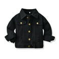 thumbnail image 1 of Jacket Button Down Casual Basic Outwear Black Jacket Girls Jean Jacket Girls 9-12 Months Boy Girl Fashion, 1 of 5