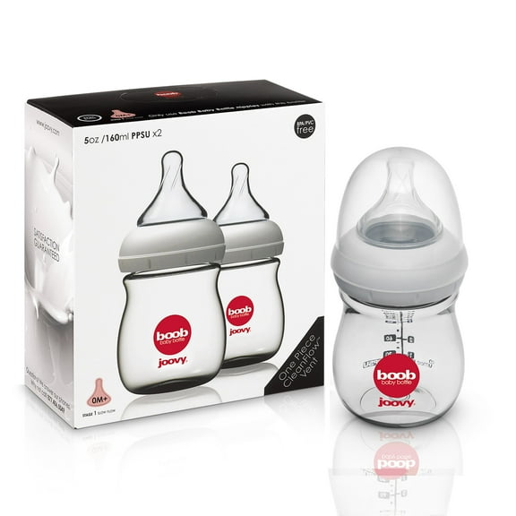 Infant Joovy Boob Baby Bottle PPSU - White (5 oz.) (2-Pack)