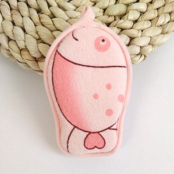 Infant Kid Newborn Cartoon Shower Bath Sponge Rub Towel Ball Soft Powder Puff