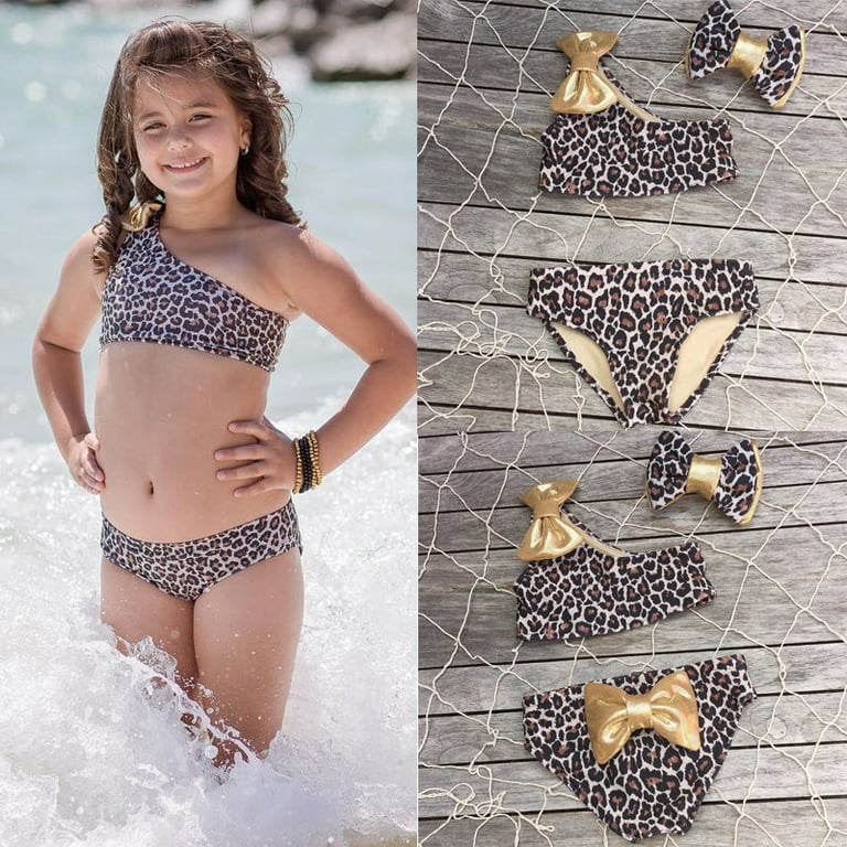 Infant Kids Baby Girl Leopard Bikini Set Swimwear Swimsuit Bathing Swimming  Suit