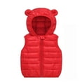 thumbnail image 1 of Infant Boys Puffer Vest with Hood Bear Ear Lightweight Sleeveless Outerwear Vests Winter Clothes Girl Clothes Size 6-12 Months, 1 of 2