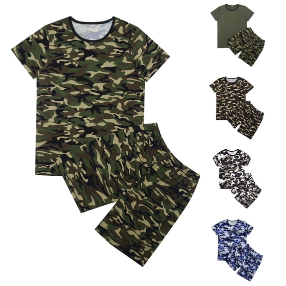 Infant Kids Shorts Set Camo Comfortable Stylish Everyday Summer for Girls Kids Set