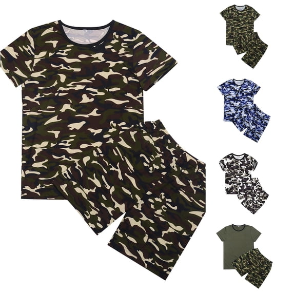 Infant Kids Shorts Set Camo Comfortable Stylish Everyday Summer for Girls Kids Set