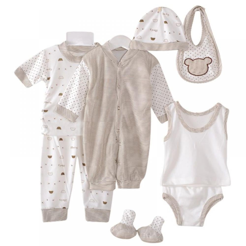 Infant Layette Gift Outfit 6 Piece Orangic Cotton Clothes & Accessories Set