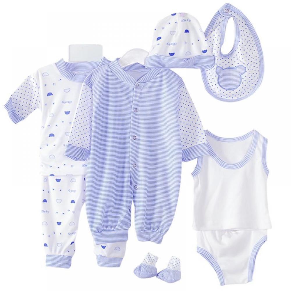 Infant Layette Gift Outfit 6 Piece Orangic Cotton Clothes & Accessories Set