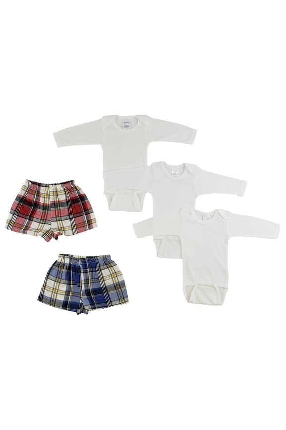 Infant Long Sleeve Onezies and Boxer Shorts