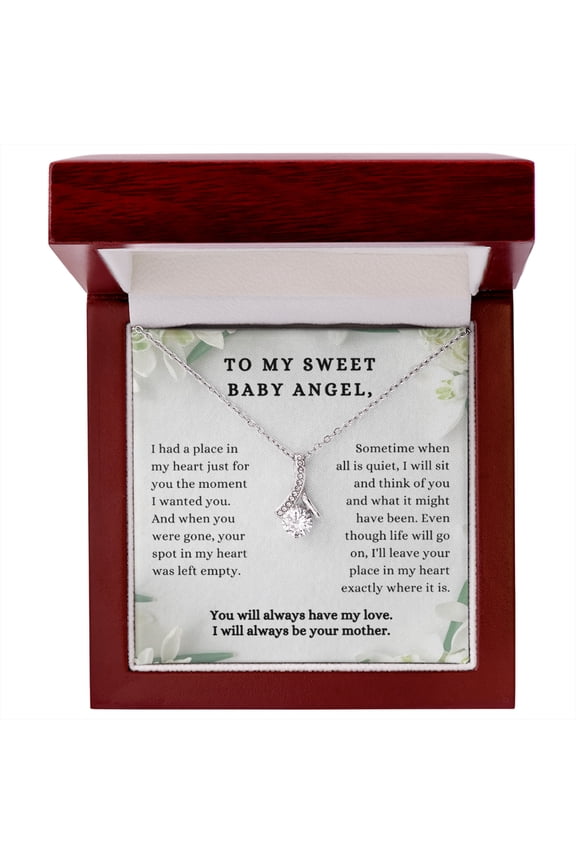 Infant Loss Miscarriage Ribbon Pendant Keepsake Necklace Jewelry