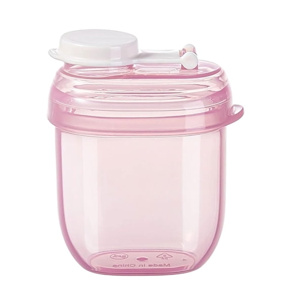 Infant Milk Powder Storage Box, 90ml Portable Dispenser with Leak-Proof Seal, Food-Grade PP Travel Container for Baby Formula(Pink)