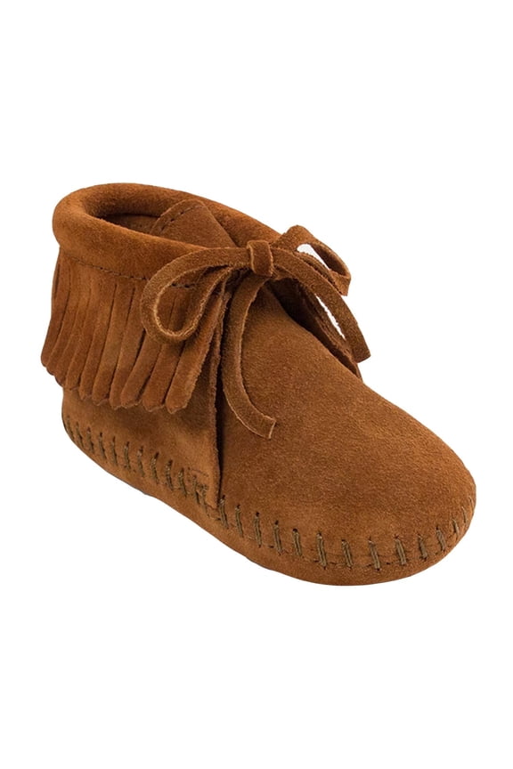 Suede Fringe Bootie (Infant/Toddler), Brown 1 Infant