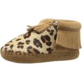 thumbnail image 1 of Minnetonka Riley Moccasin Booties (Infant/Toddler), Taupe Leopard 6 Toddler, 1 of 5