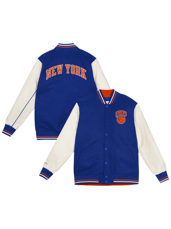 Infant Mitchell & Ness Blue New York Knicks Varsity Heavyweight Full-Snap Jacket