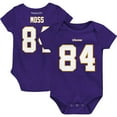 thumbnail image 1 of Infant Mitchell & Ness Randy Moss Purple Minnesota Vikings Mainliner Retired Player Name & Number Bodysuit, 1 of 3