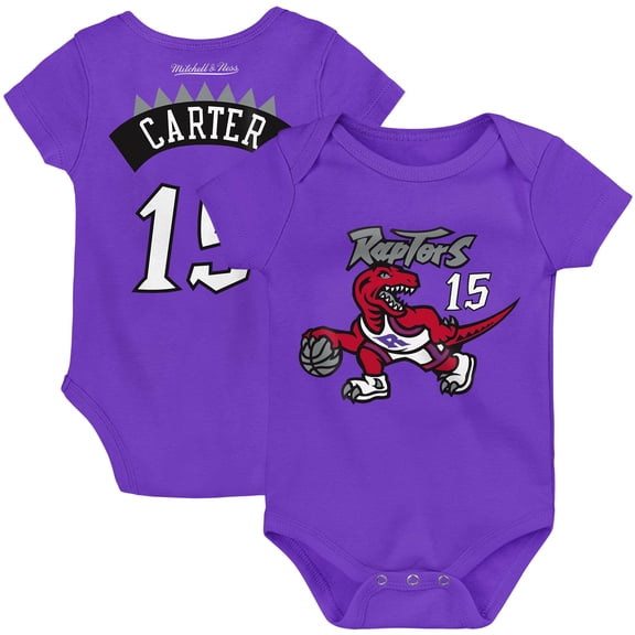 Infant Mitchell & Ness Vince Carter Purple Toronto Raptors Hardwood Classics Name & Number Bodysuit