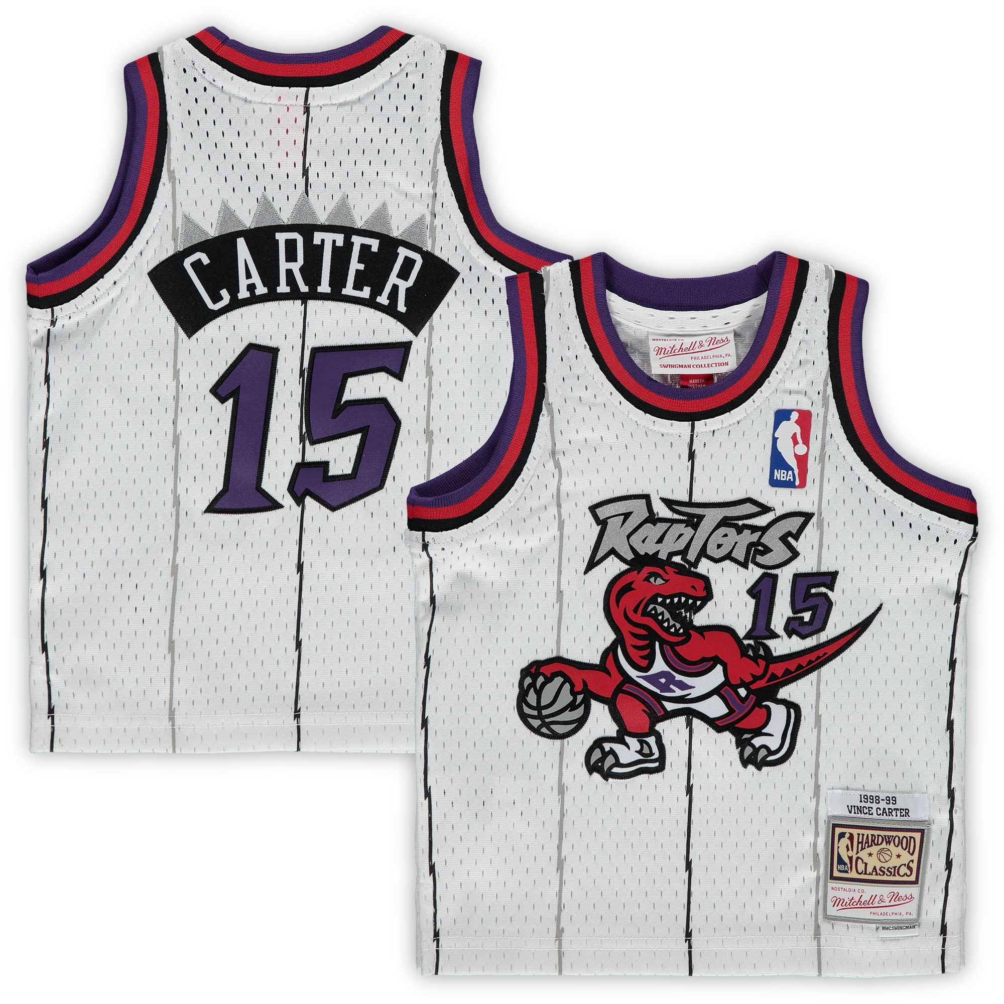 Youth Mitchell & Ness Vince Carter Purple Toronto Raptors 1998/99 Hardwood  Classics Swingman Throwback Jersey