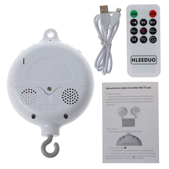 Infant Mobile Toy Bed Soundable Hanging Music Box for w/ Hook for Crib Remote Control Musical Toy for Baby 1Mon