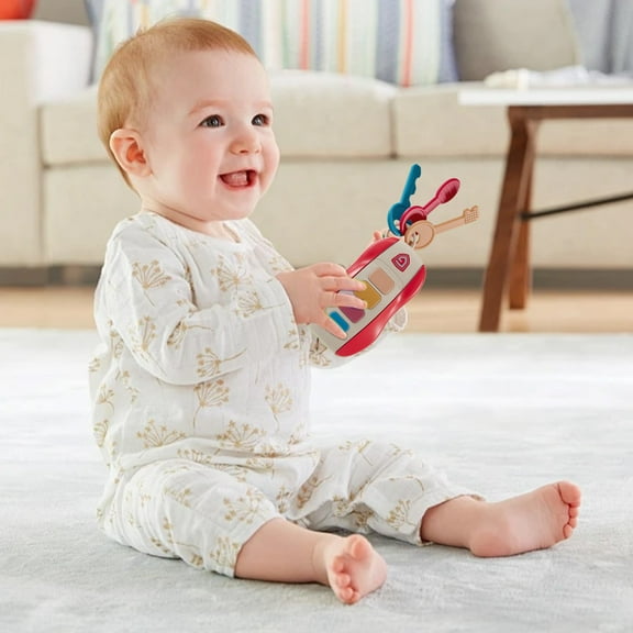 Baby Car Key Toy, Interactive Music Toy For Infants, Early Learning Developmental Toy, Teething Keys, Hand Eye Coordination, Light Up Buttons, 0-2 Years