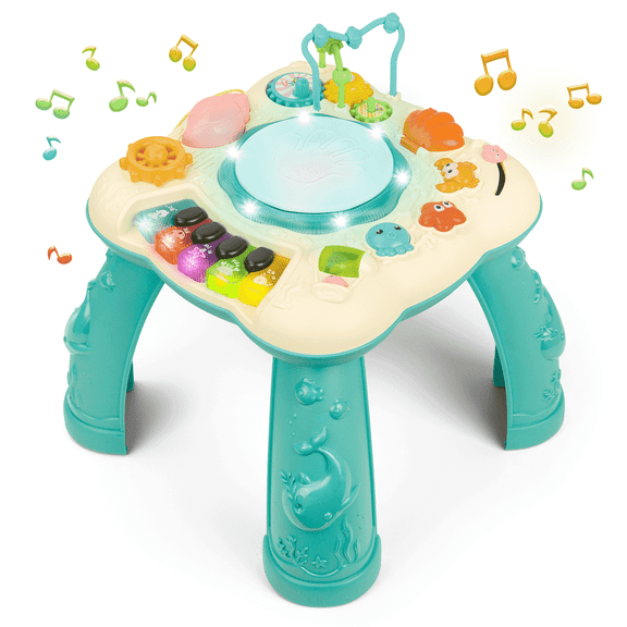 Infant Musical Learning Table Interactive Educational Toy with Lights and Music for 6-18 Months