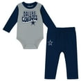 thumbnail image 1 of Infant Navy Dallas Cowboys Double Up Long Sleeve Bodysuit and Pants Set, 1 of 5