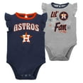 thumbnail image 1 of Infant Navy/Heather Gray Houston Astros Little Fan Two-Pack Bodysuit Set, 1 of 5
