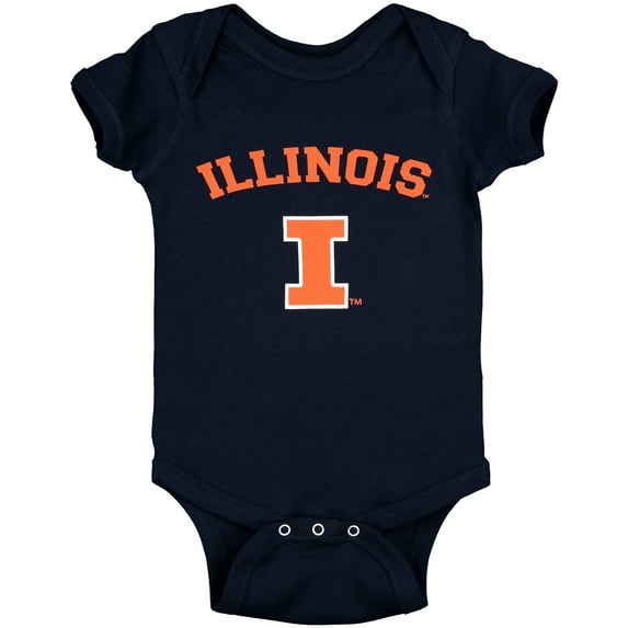 Infant Navy Illinois Fighting Illini Arch & Logo Bodysuit